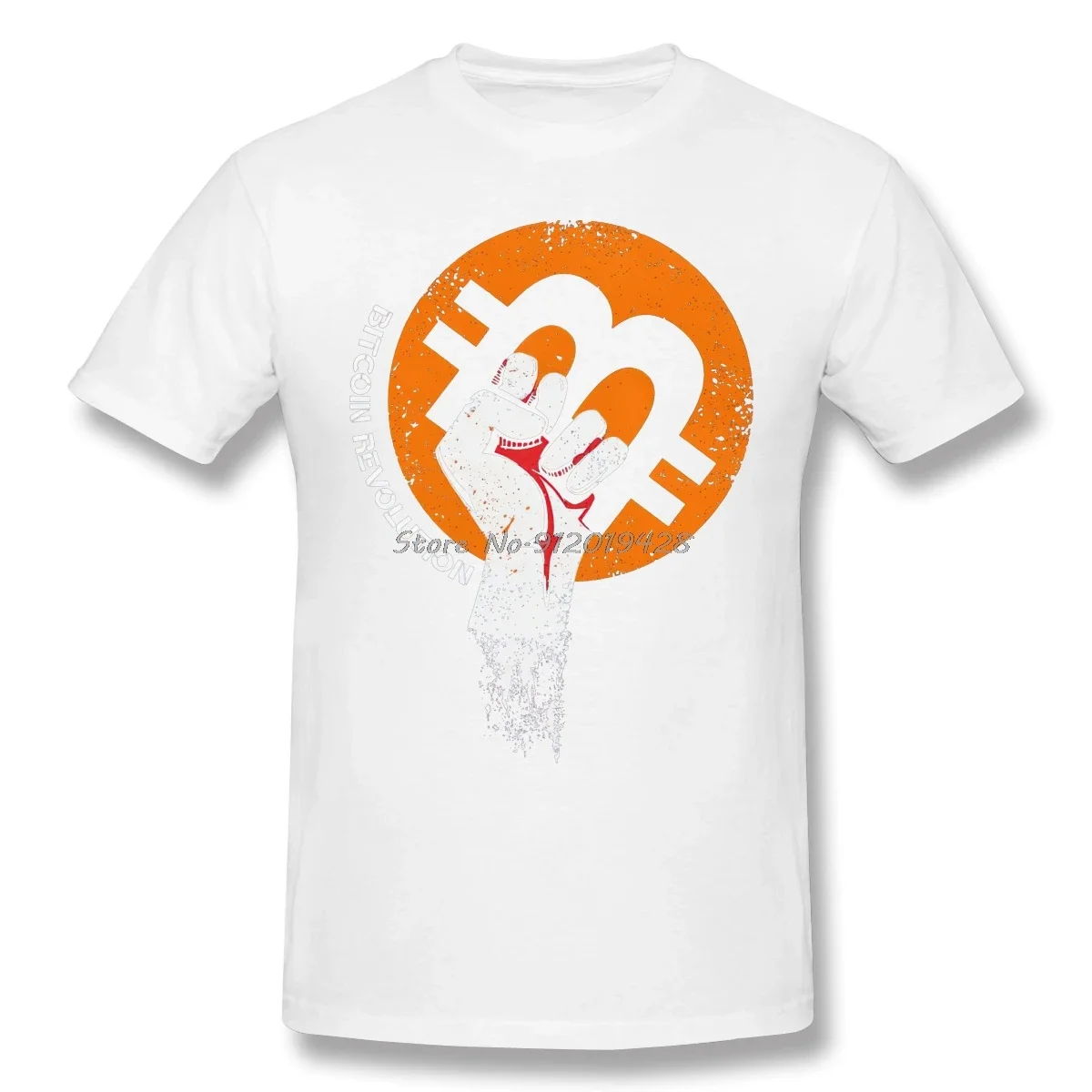 Funny Power Bitcoin T-shirt Men Short Sleeves Streetwear Cryptocurrency Btc Blockchain Geek T Shirt  Cotton Tshirt Clothing