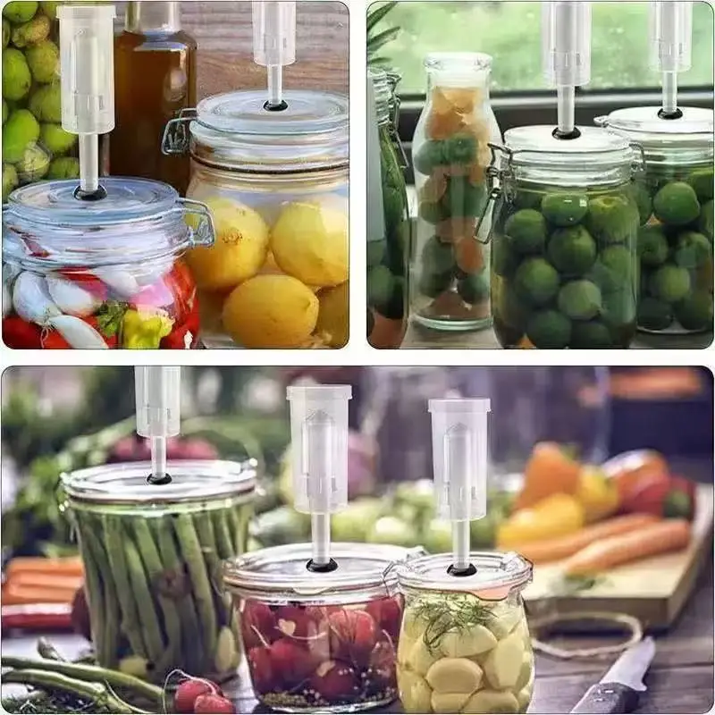 مجموعة غرفة الضغط لتخمير النبيذ كيمتشي (غطاء الضغط + سدادات) أقفال الضغط لتخمير دلو كاربوي Airlo