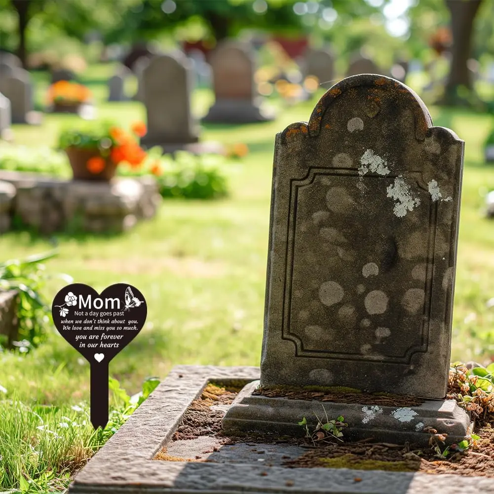 20 سنتيمتر أمي أبي مقبرة إدراج الاكريليك مقاوم للماء على شكل قلب تذكارية حشو الأطفال دفع تحية الآباء شواهد القبور