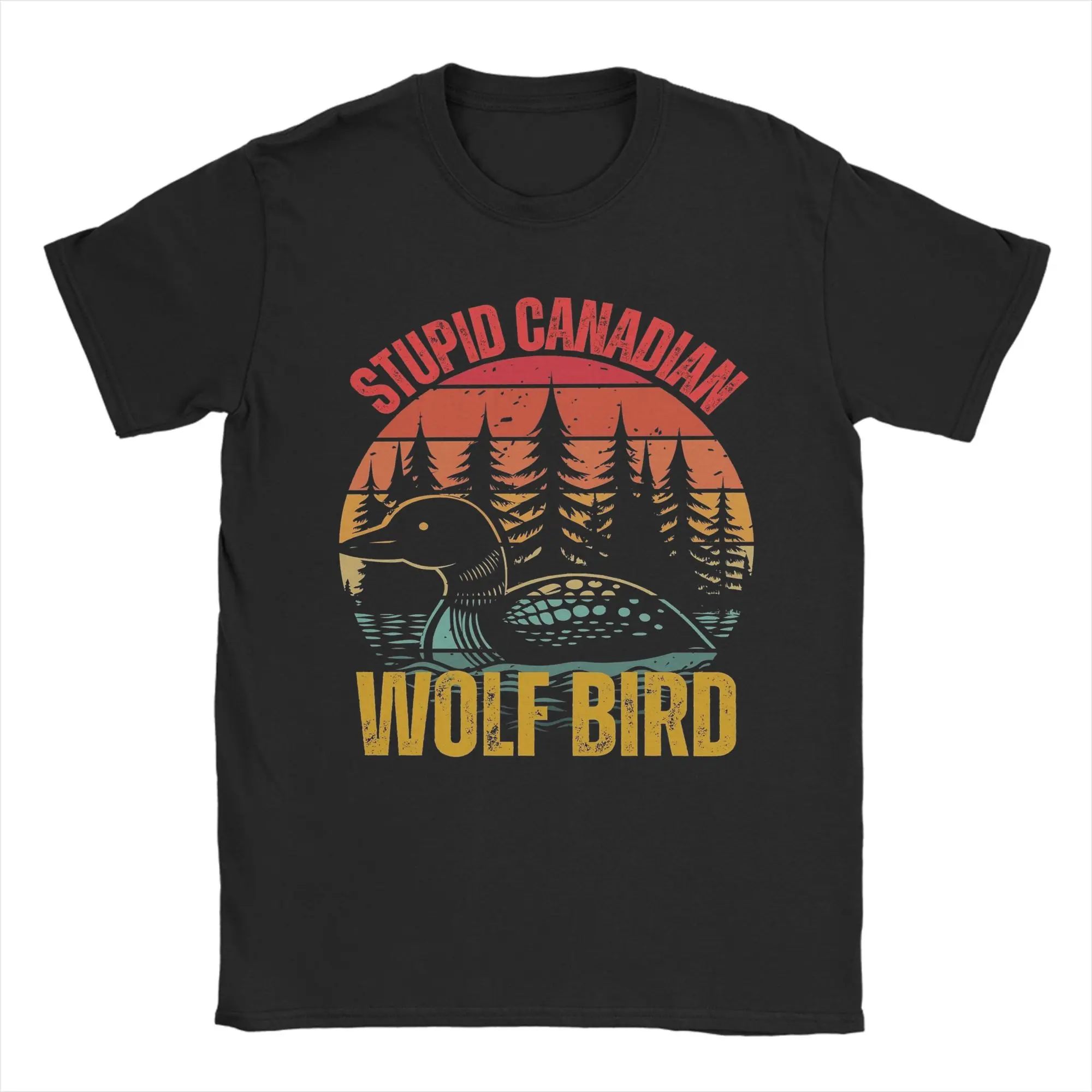 Men T-Shirt Stupid Canadian Wolf Bird Heated Rivalry Funny Pure Cotton Tee Shirt T Shirts Crew Neck Clothing New Arrival
