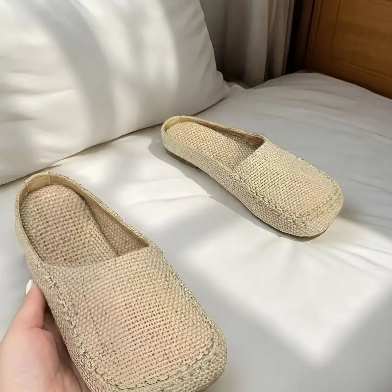 Solid color hemp shoes handmade linen straw shoes breathable slippers men's and women's Chinese style ethnic style