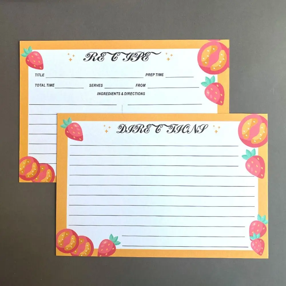 50 Count Recipe Cards Fashion Paper Double Sided Blank Recipe Cards Classic Bridal Shower