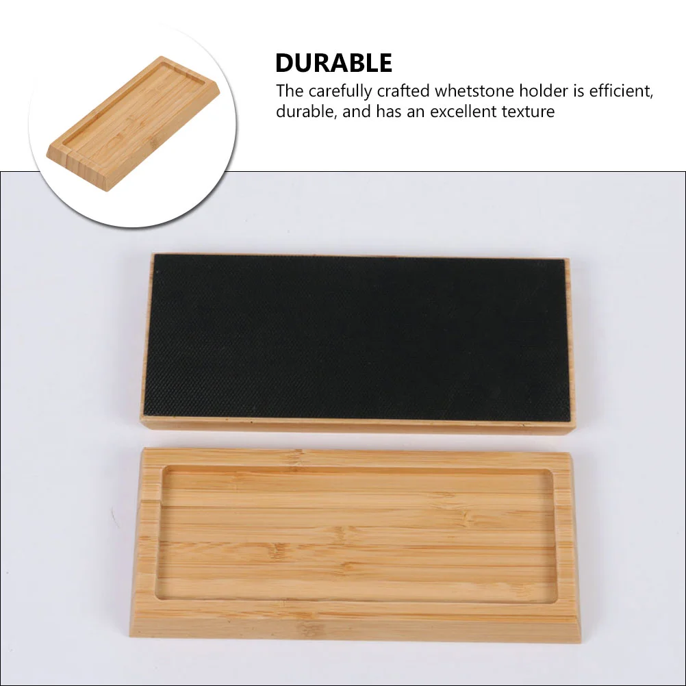 Serving Sharpening Stones Stand Whetstone Bamboo Sharpener Rack Knife Sharpeners