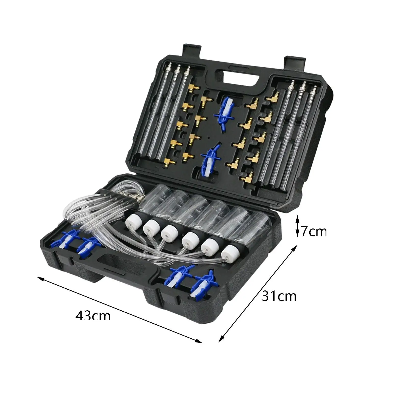 Diesel Injector Tester Flow Meter Test Set Stable Fine Workmanship 6 Cylinder Common Rail Adaptor Measurement with Storage Case