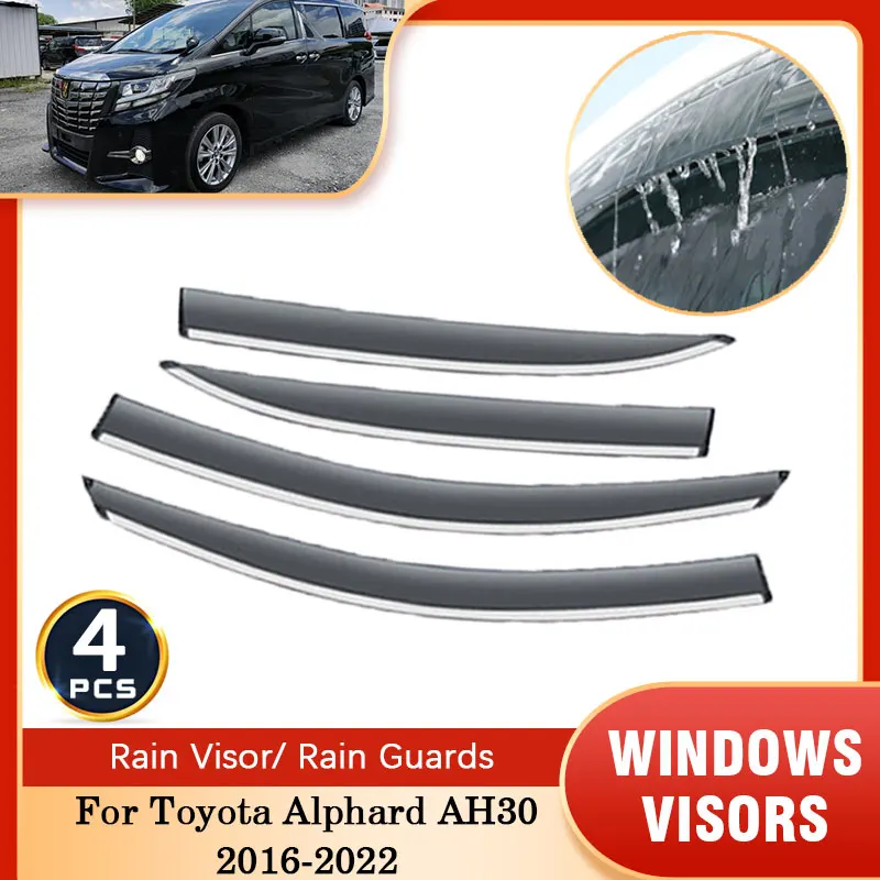 

For Toyota Alphard Vellfire AH30 2016~2022 Car Side Windows Visors Windshield Deflectors Guards Cover Trim Protector Accessories