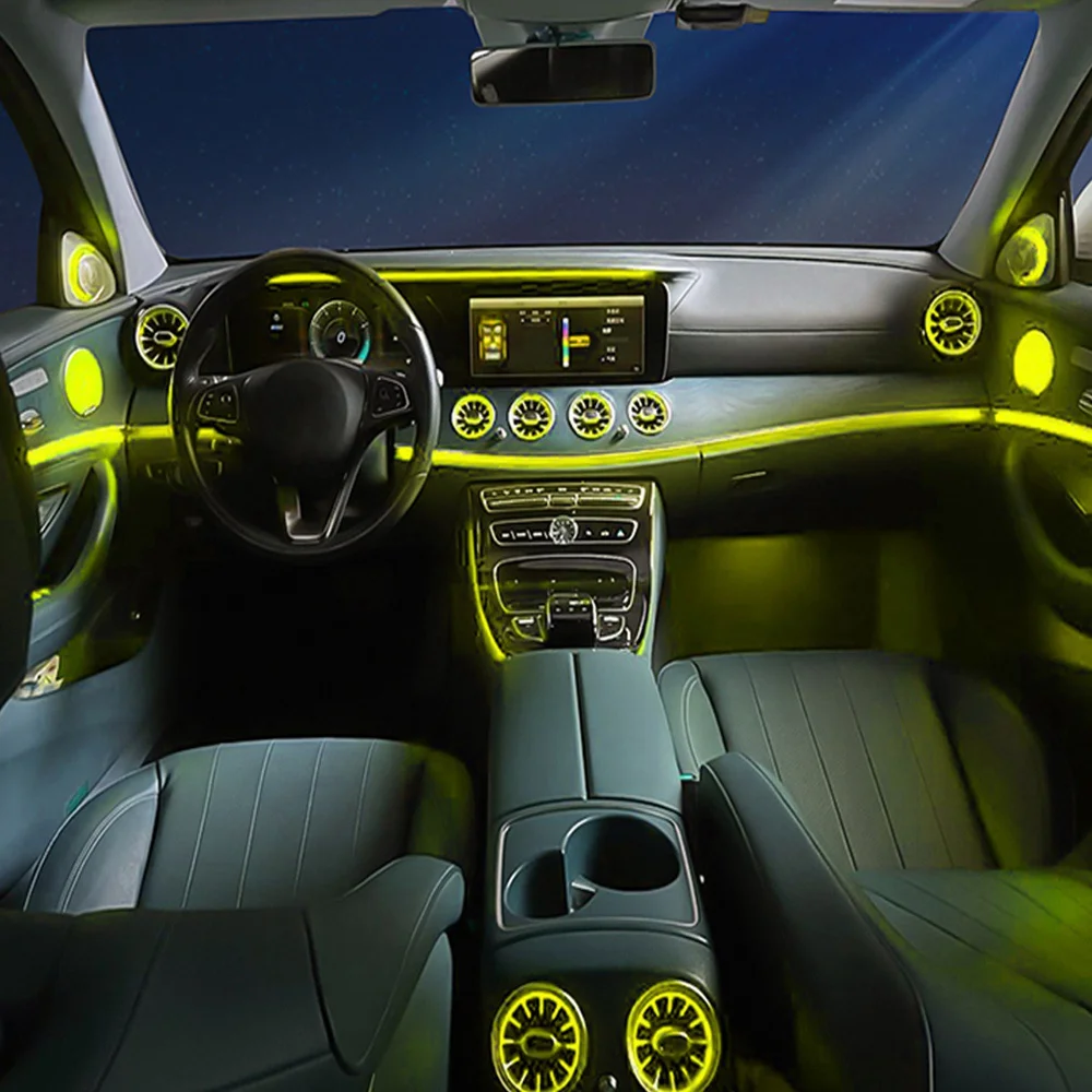 

New Arrival Rear Air Conditioning Vents 64Color LED Turbine Ambient Light For Mercedes Benz C /E/GLC/ Class W213