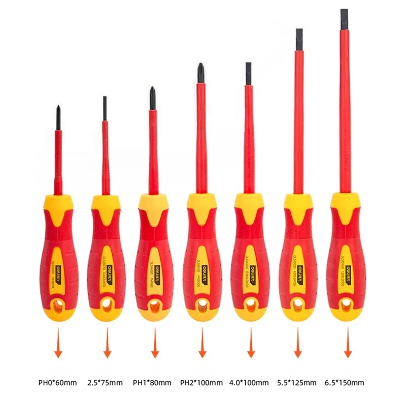 Deli Electrician Repair Tools Kit 5/7/12pcs 1000V Insulated Screwdrivers Set with Magnetic Slotted Phillips Pozidriv Torx Bits