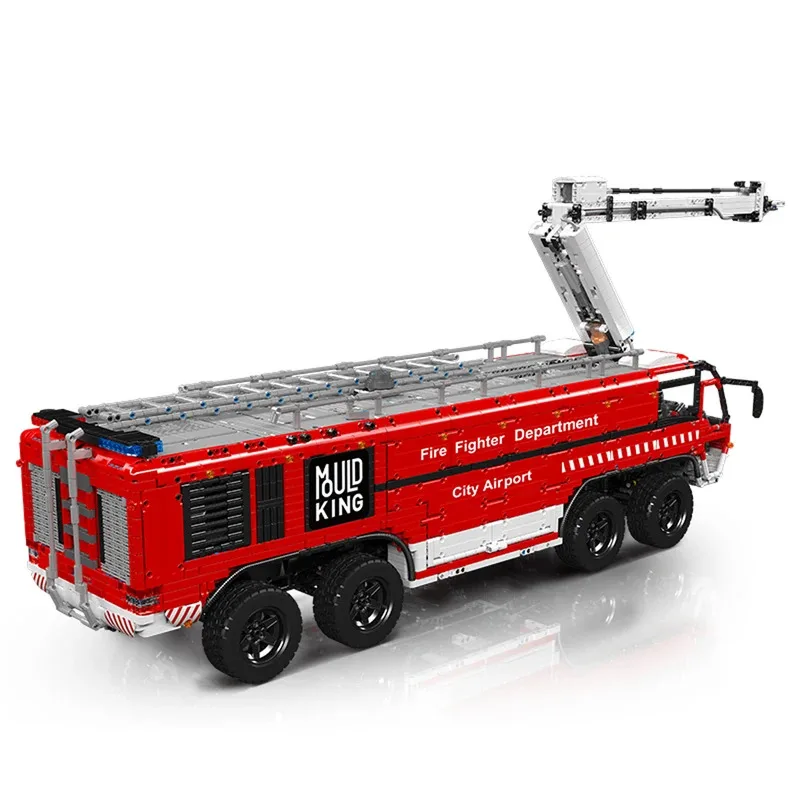 MOULDKING 6653 шт. пневматический спасательный автомобиль в аэропорту, строительные блоки, электрический MOC с дистанционным управлением, техническая сборка, игрушки, автомобиль 19004