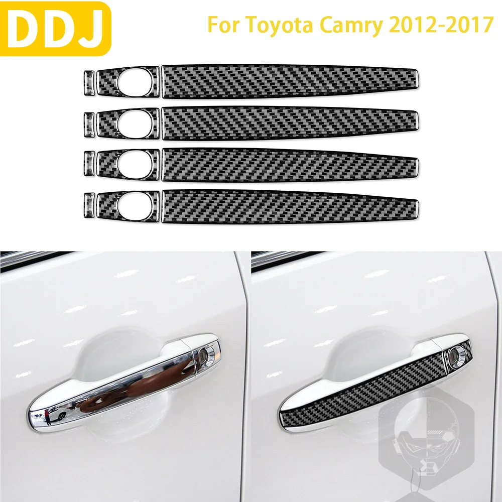 

For Toyota Camry 2012-2017 Asian Edition Car Accessories Carbon Fiber Interior Door Pull Trim Stickers Decoration