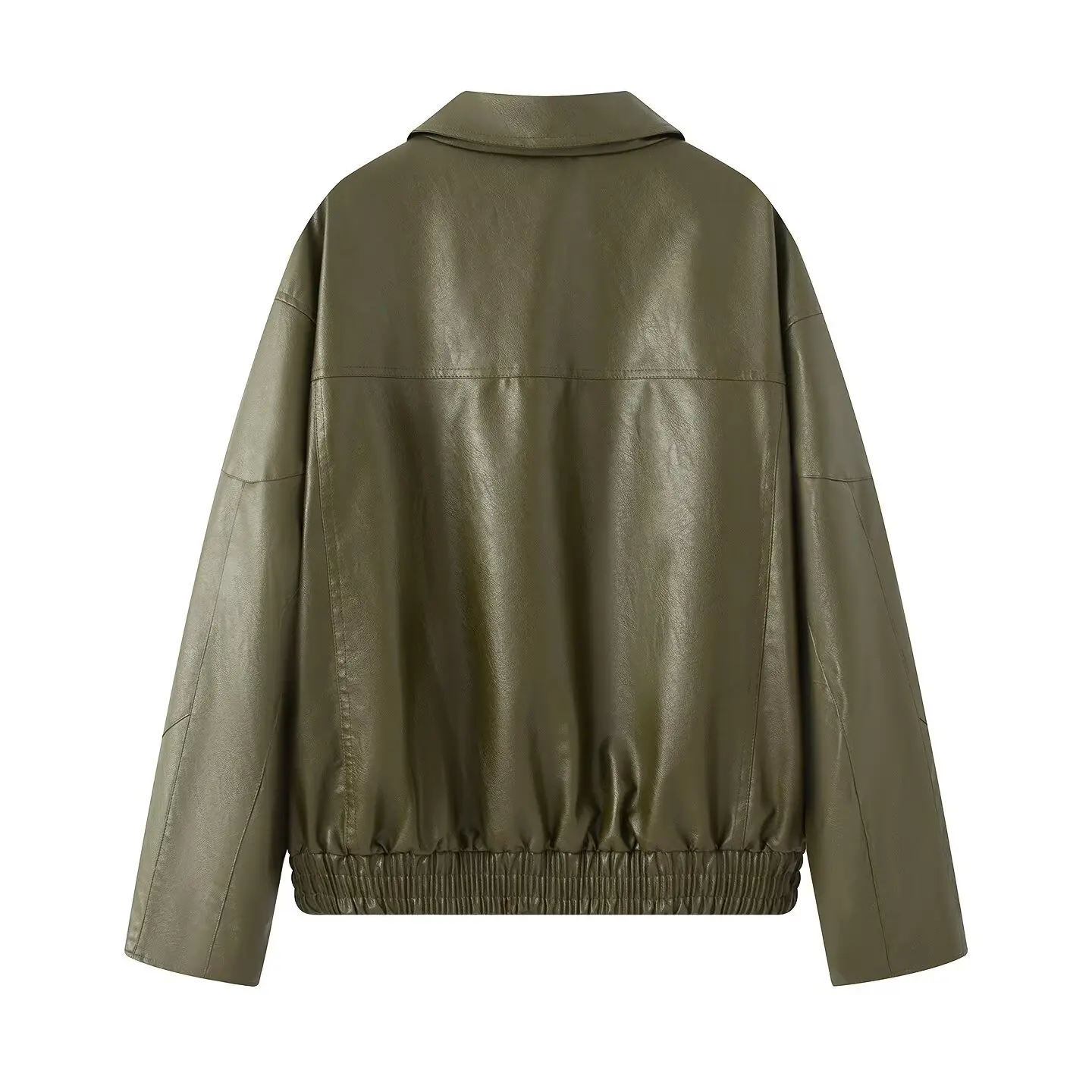 2025 Autumn Winter New Women Short Turn Down Collar PU Leather Jacket Loose Casual Retro Style Multi Color Options