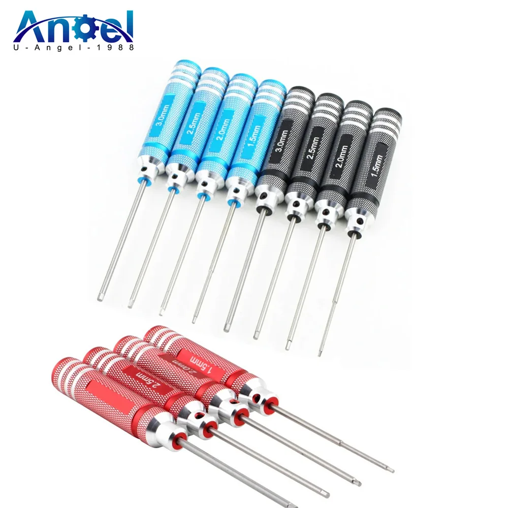 RC Tools 4 pcs hex screw driver set titanium plating hardened 1.5 2.0 2.5 3.0mm screwdriver For helicopter toys