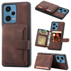 For Poco X5 Pro RFID Blocking Leather Card Case For Xiaomi Redmi Note 12 11 11E Pro 11S 12S 12C Back Cover