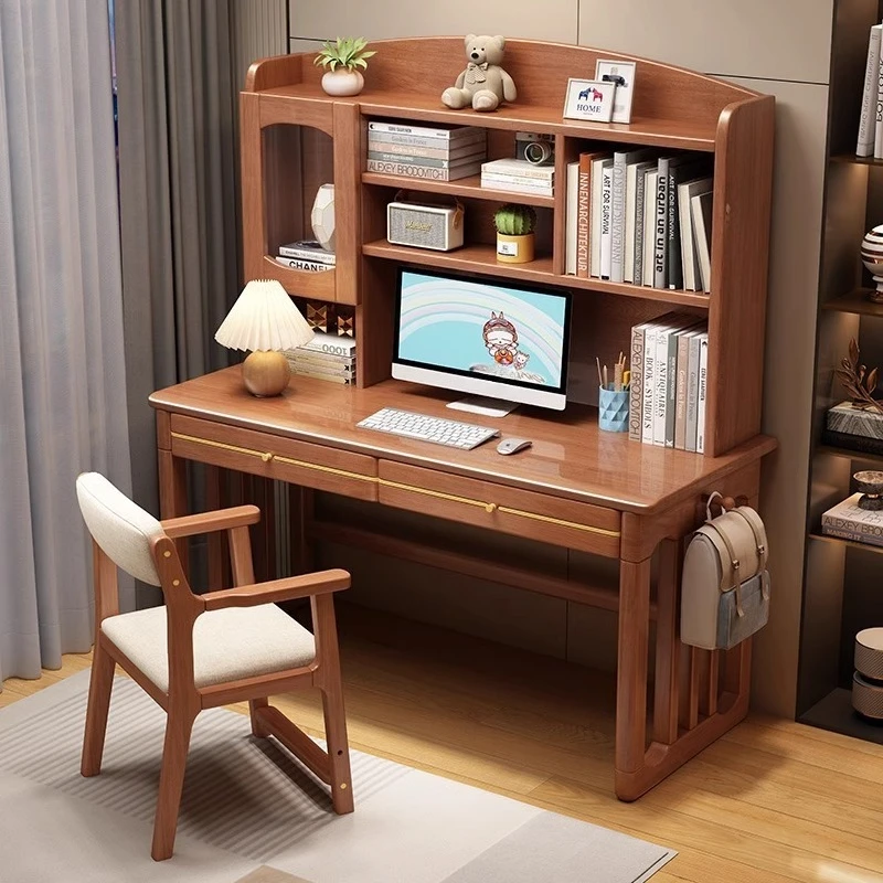 رف كتب من الخشب الصلب، مكتب كتابة منزلي متكامل، غرفة نوم، مكتب كمبيوتر مكتبي بسيط وحديث #2