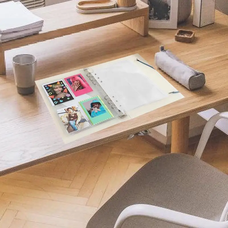 Папка А5 Kpop многоразовая со съемными листами, держатель для фотокарт, гибкая Съемная папка для студентов, хранение игровых карт