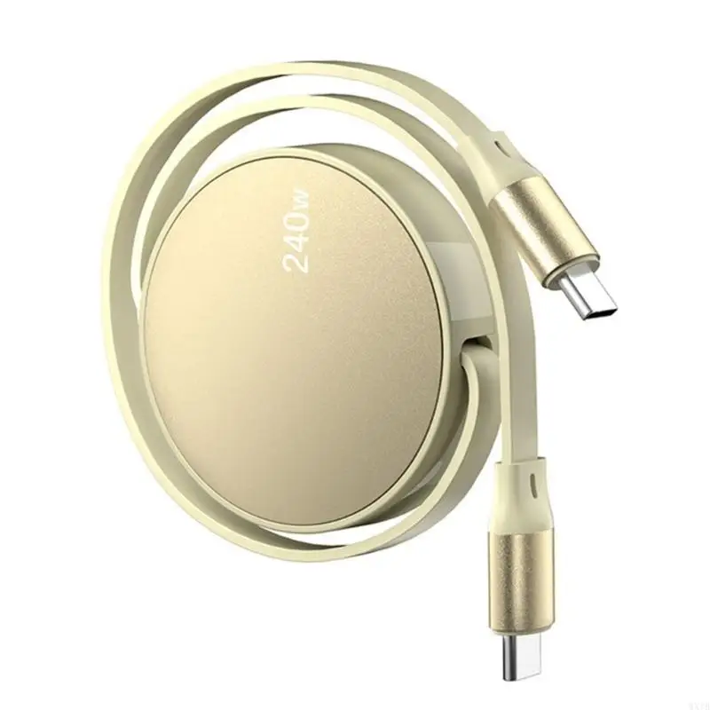 كابل من النوع C، USB C قابل للسحب إلى USB C DataSync وسلك شحن PD240W 100 سم