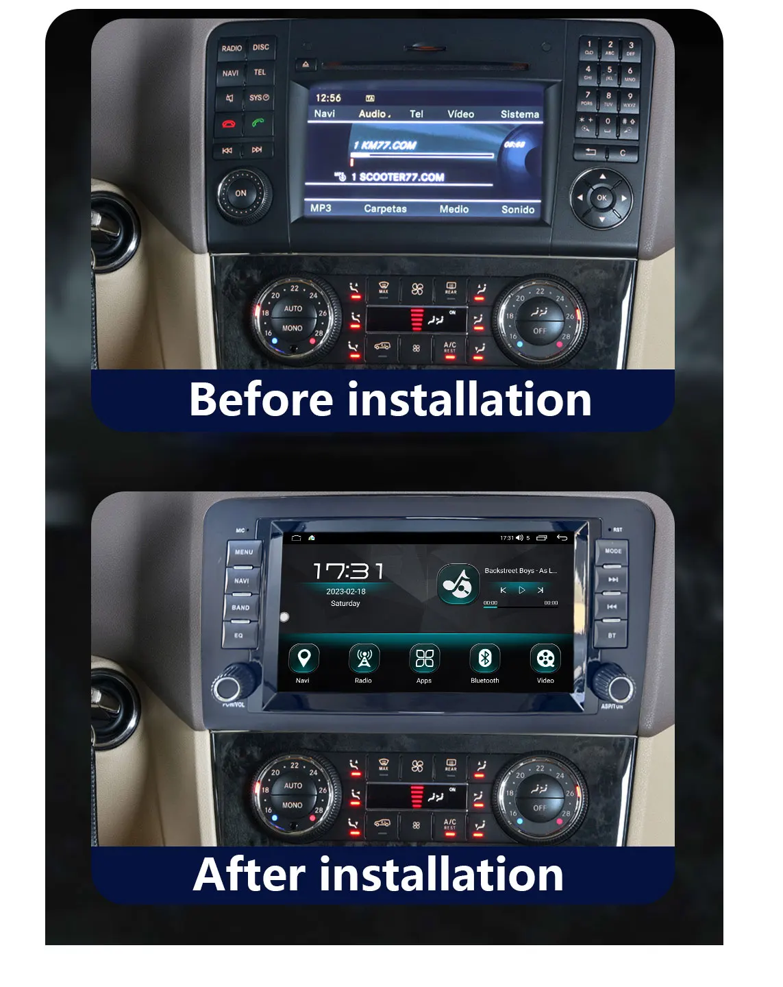 CHSTEK Car Android 14 Radio For Mercedes Benz ML-Class W164 GL-Class X164 ML350 GL350 Carplay Navigation WIFI GPS Autoradio Unit