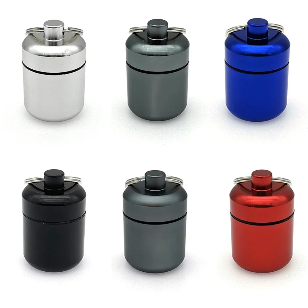 Mini Portable Aluminium Pill Case Keychain Outdoor Pocket Pill Box Container Carry Bottle Case Hearing Protection Earplugs Box