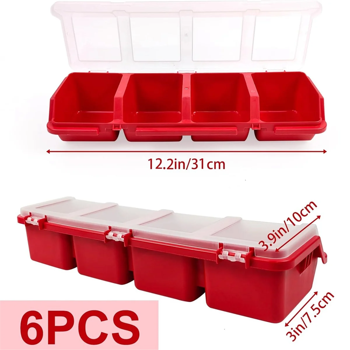 6Pcs Screw Organizers Storage Bins with Lids, Plastic Stackable Hardware Organizer Box for Garage Nails Tool Organizing