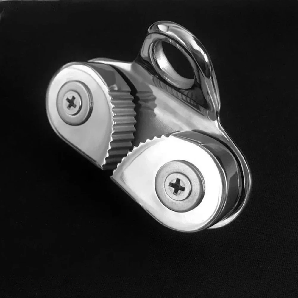 

Зажим для веревки шкива, сверхмощный зажим для веревки из нержавеющей стали, зажим для морского парусного спорта, каяка, каноэ, расклешенный вход 85 x 38 мм