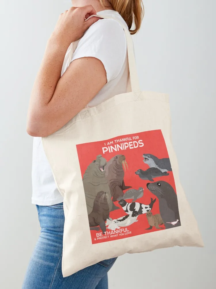 

I Am Thankful For Pinnipeds Tote Bag Women's bags Women's shopper bag Lady bag canvas bags