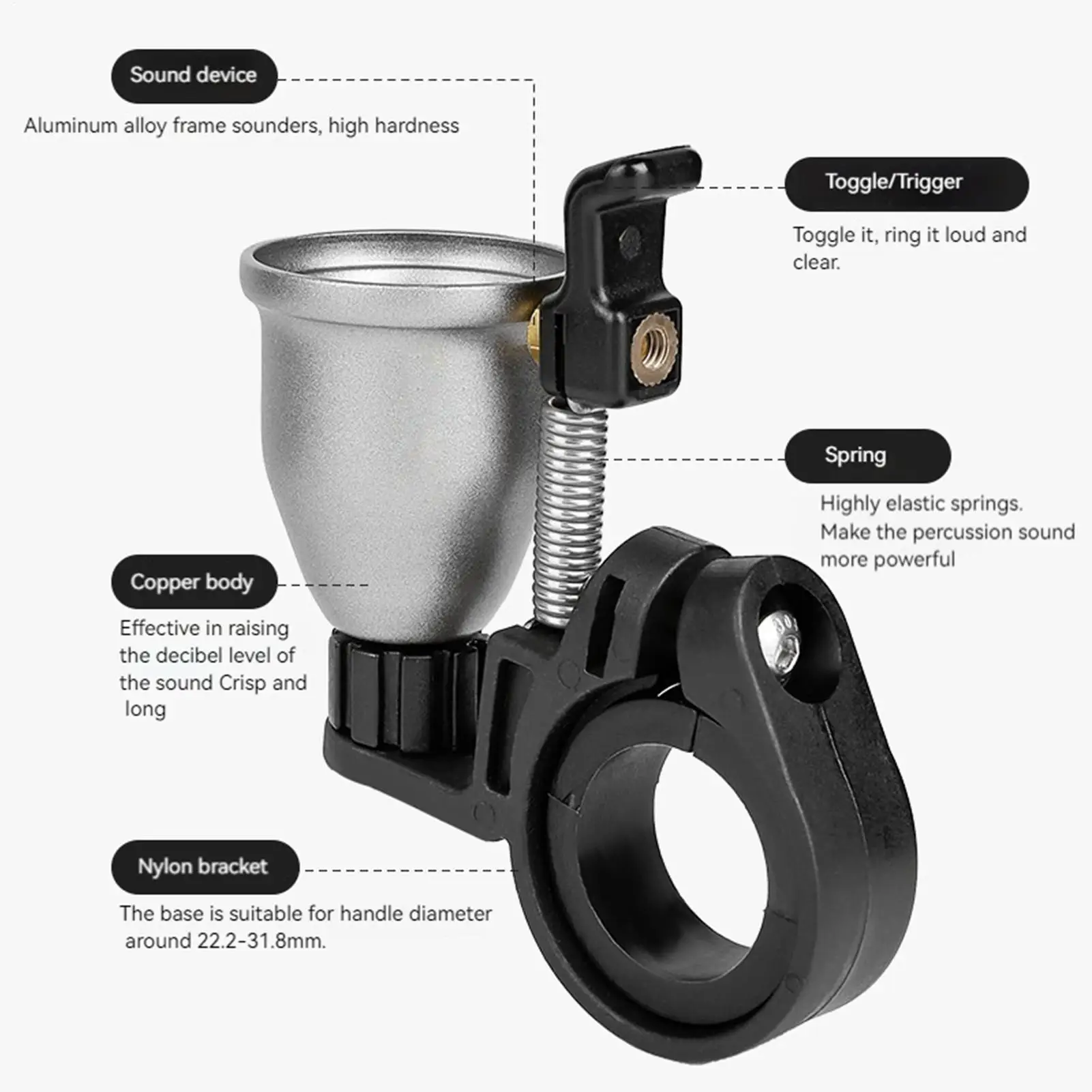 

Bike Bell Aluminum Clear Loud Sound Horn Scooter Bell For Children Road Scooter Cycling Motorcycle Tricycle Mountain Biking