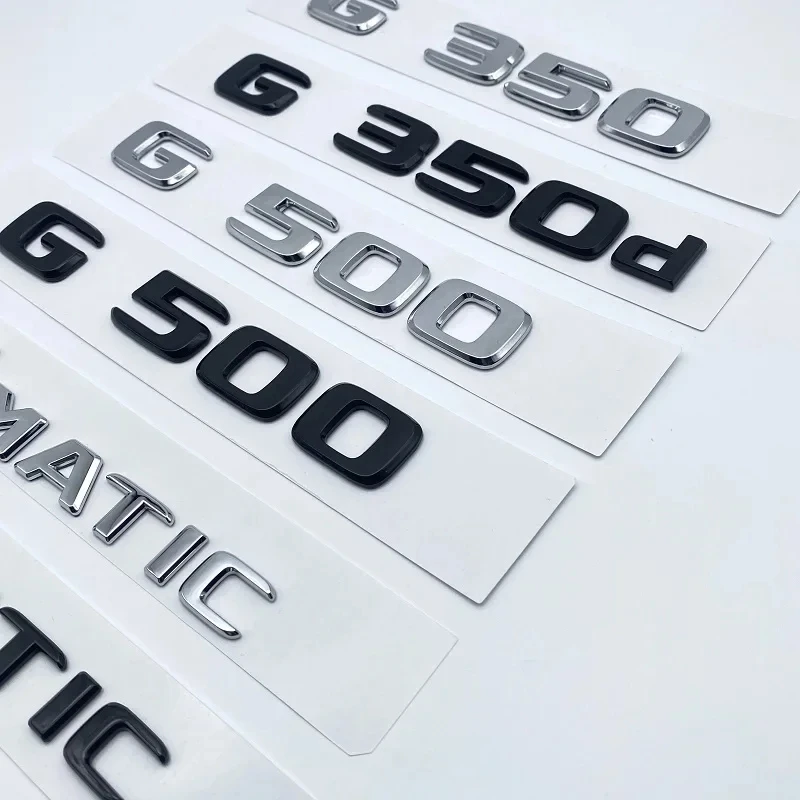 Car Trunk Letters Logo Alphabet Badge Emblem Decal Sticker For Mercedes Benz G Class G55 G63 G65 G350d G500 4X4 W461 W463 W464