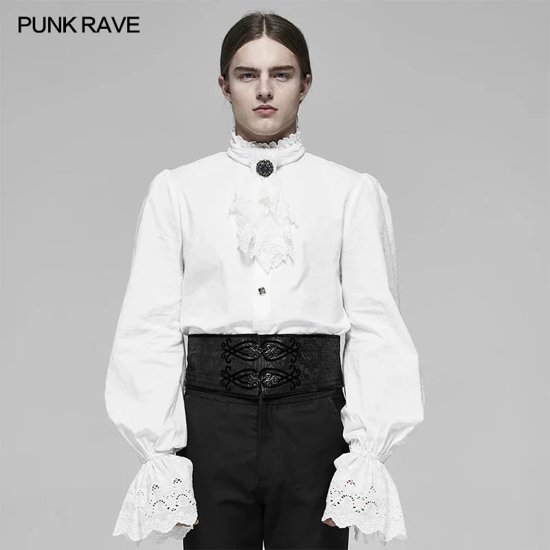 PUNK RAVE Men\'s Gothic Palace Gorgeous Girdle Jacquard Waist Seal Stage Perform Party Men Clothes Accessories Designer Belt