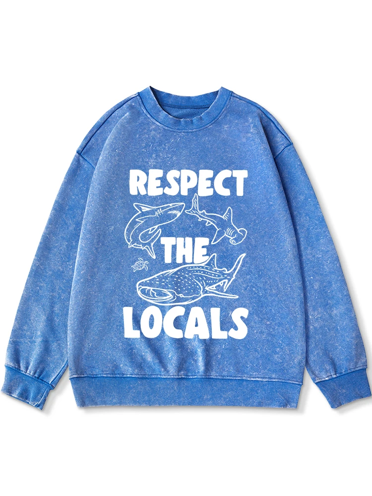 Respect The Locals Printing Woman Washed Distressed Hoody Casual Comfortable Sweatshirt Fashion Casual Cotton Autumn Warm Tops