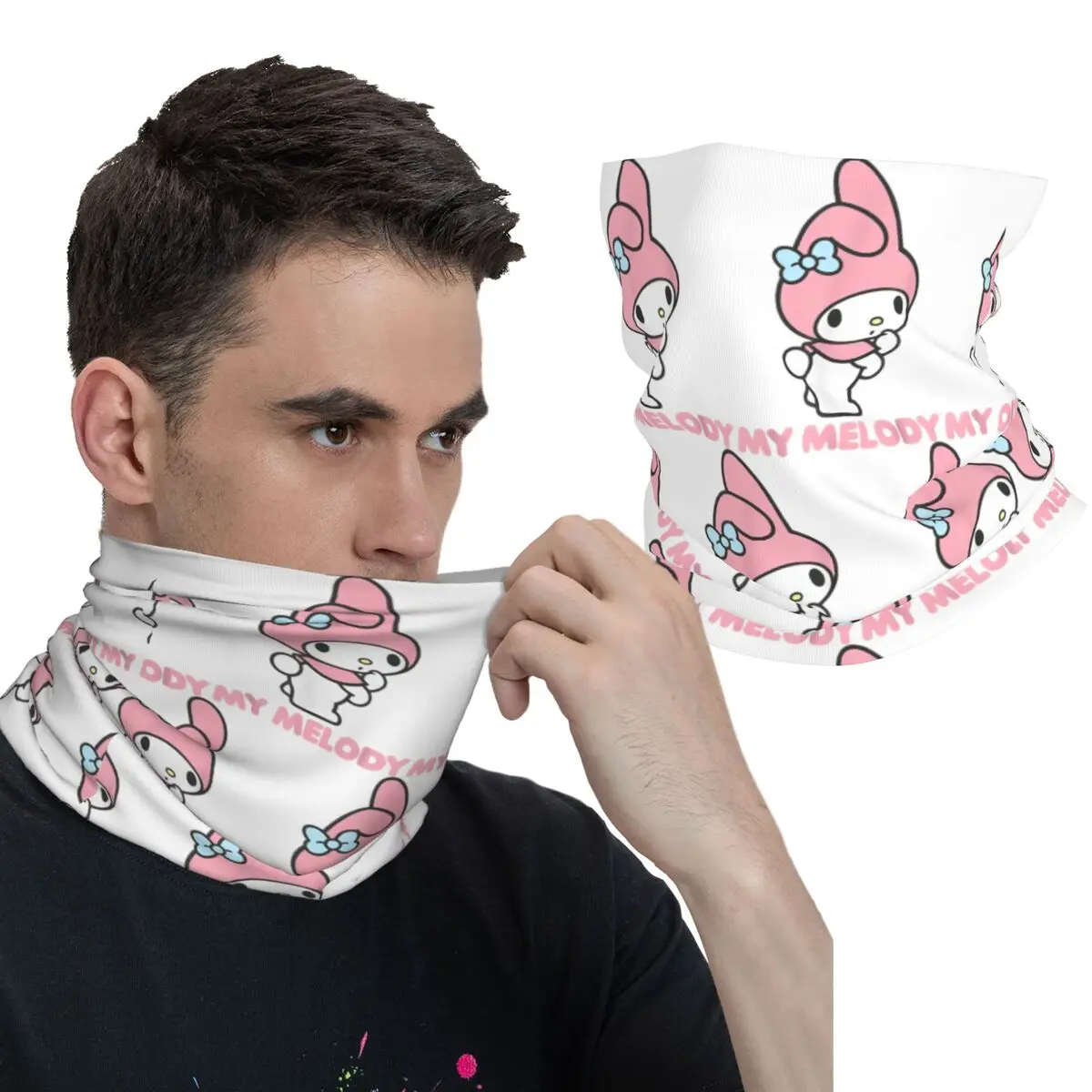 شعار Melody Backside Bandana Cool Balaclava ، حماية من أشعة الشمس للصيد في الخريف ، قناع دراجة ، قناع دراجة تكتيكي ناعم