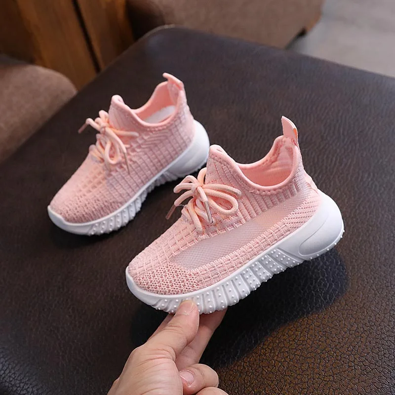 Children's Hollow Flying Woven Sports Shoes For Children Summer Spring and Autumn Breathable Mesh Shoes For Boys And Girls