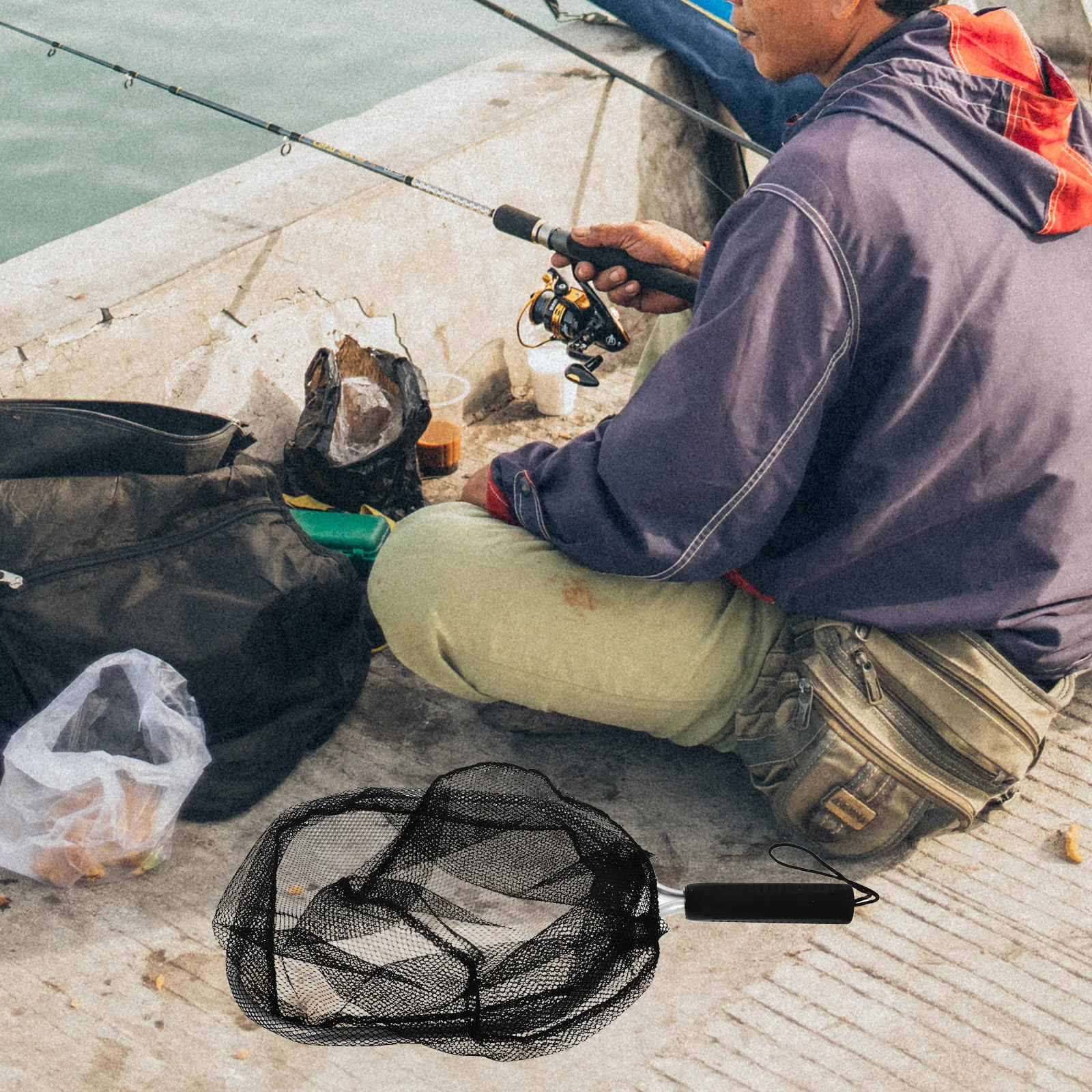 شبكة صيد عائمة صغيرة خفيفة الوزن، شبكة صيد على شكل بركة صغيرة لاصطياد سرطان البحر الصغيرة المحمولة