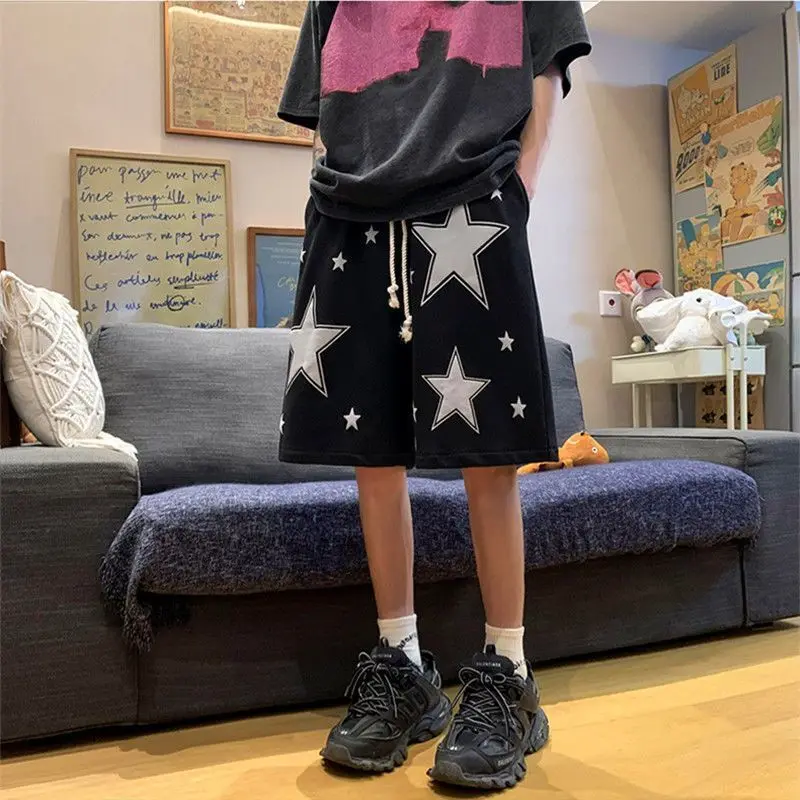 Nieuwe Y2k Star sportshorts voor dames en heren zomermode joggingbroek casual high street oversized basketbalbroek streetwear