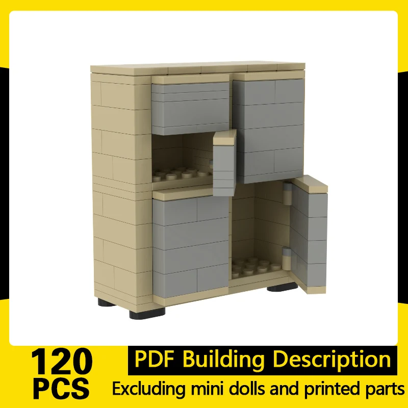 

Street View Model MOC Building Bricks Armored Cabinet With 5 Doors Modular Technology Gifts Holiday Assemble Children Toys Suit