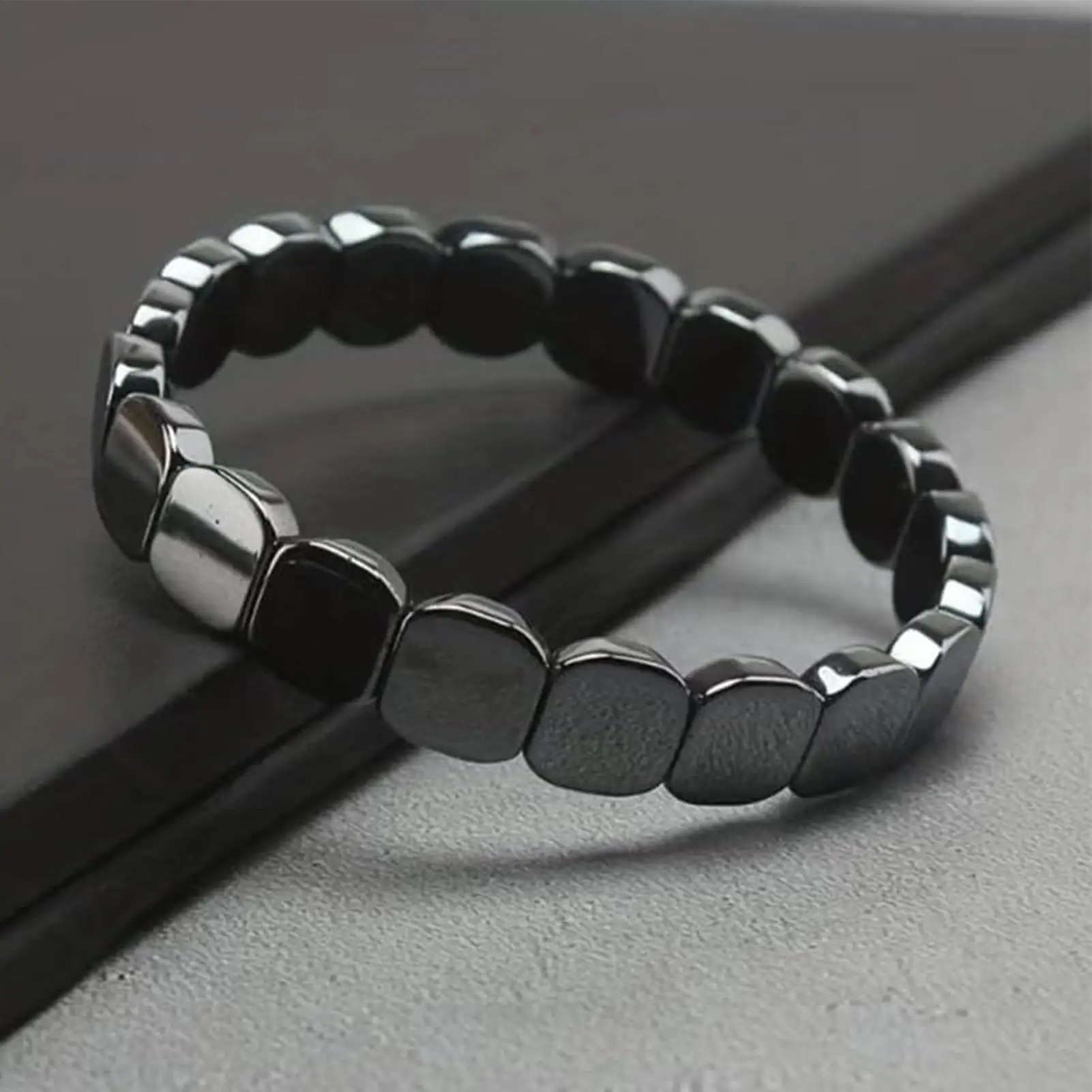 Hematite Bracelet Masculine Bracelet with Natural Hematite Masculine Jewellery Wrist Decor Everyday Wear for Father Husband