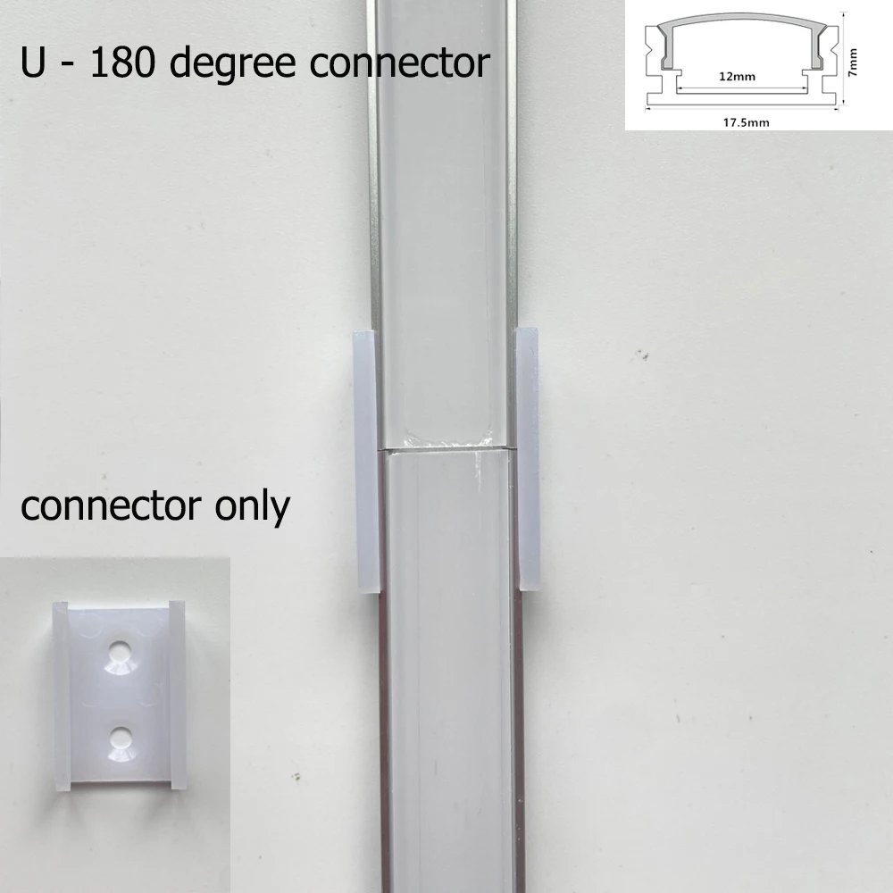 2-35 Stück/Set LED-Aluminiumprofil 0,5m/Stück U/V/W-Form Ecke für 5050 2835 LED-Streifenleuchten Kanalhalterung Weiße/Schwarze Abdeckung – Detail 15