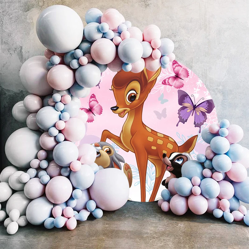 Disney Bambi Thumper Elastic Circle Backdrop Photography Photo Background Props Baby Shower Birthday Party Decoration Photozone