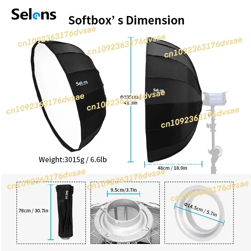 

НОВЫЙ Selens 105 см, 16 стержней, софтбокс для посуды, быстроскладной портативный с креплением Bowens для студийной портретной фотографии