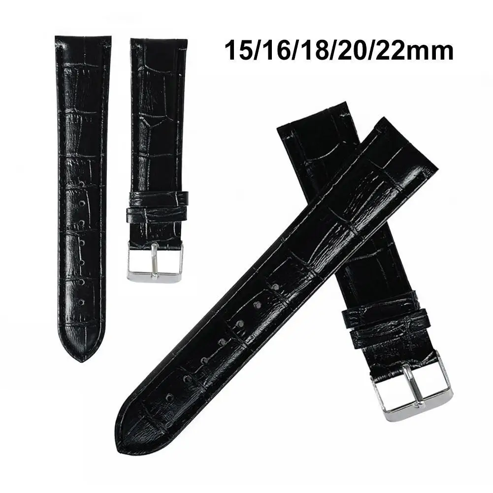 Bamboo Pattern Genuine Leather Watch Strap Cowhide Watchband 14-24mm High Quality Universal Watch Strap Accessories