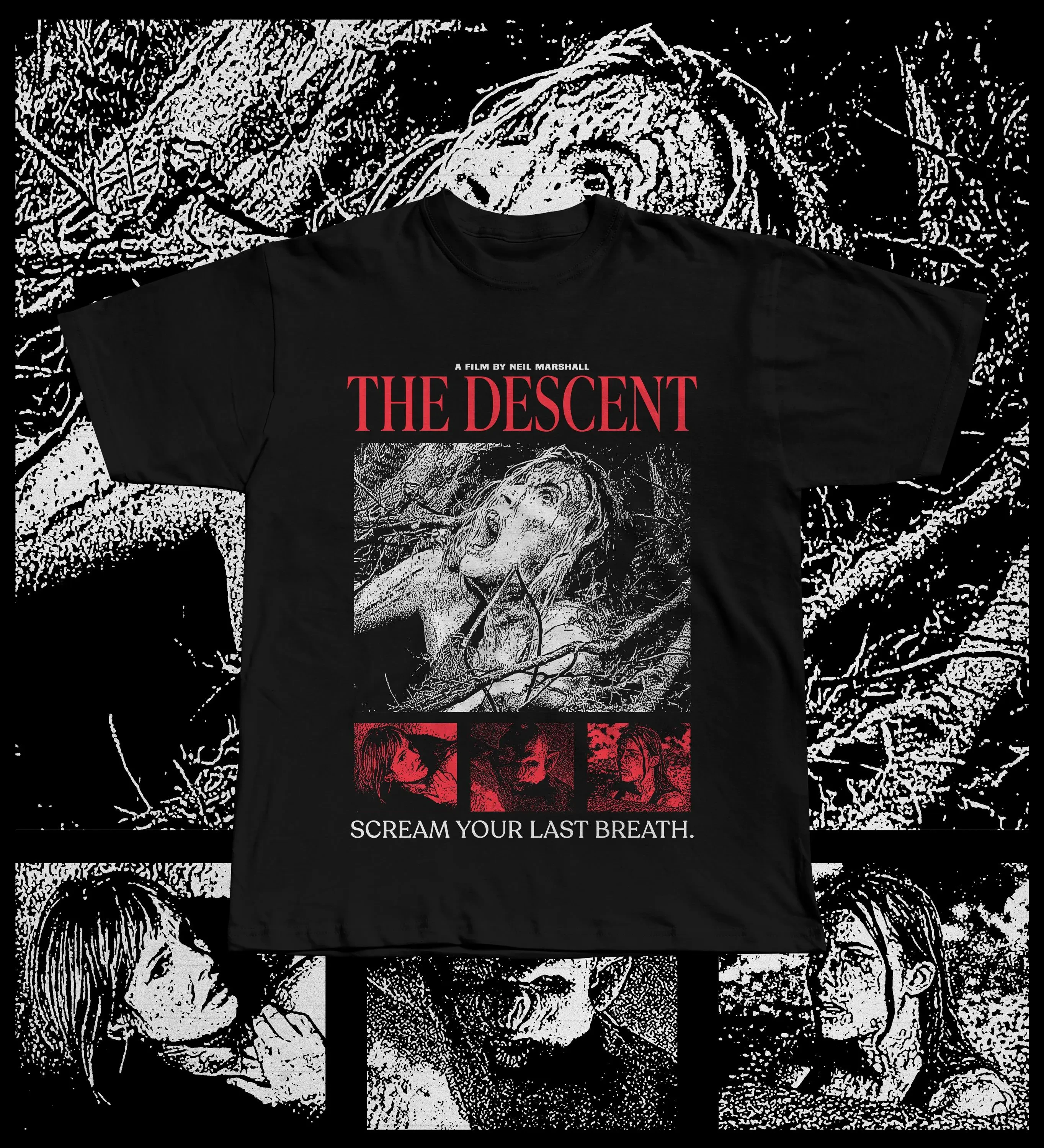 

Plus Size Summer Women's Vintage The Descent Movie T-Shirt Cotton Breathable Stylish Versatile Street Style Oversized