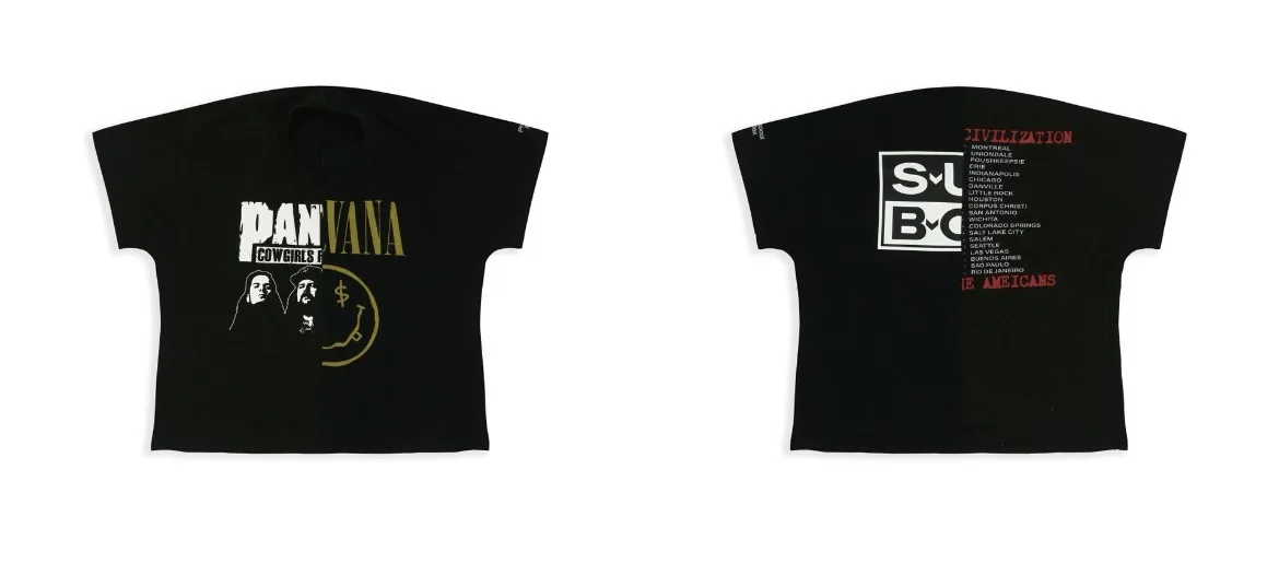PROJECT G/R Summer High Street Patchwork Two-color Letterprint Round-neck Short-sleeved T-shirt Grailz Protocol Index