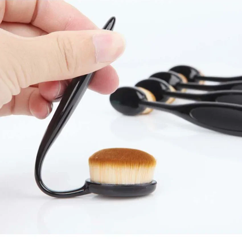 فرش مكياج بيضاوية ، فرشاة أسنان ، مكياج ، أساس ، كونتور ، بودرة ، حواجب ، أحمر خدود ، فرشاة ظلال عيون ، أدوات تجميل ، 10 فقط #6