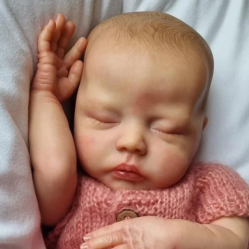 47cm Reborn Baby Doll Newborn Deliah Soft Cuddly Body Lifelike 3D Skin with Visible Veins High Quality Handmade Doll