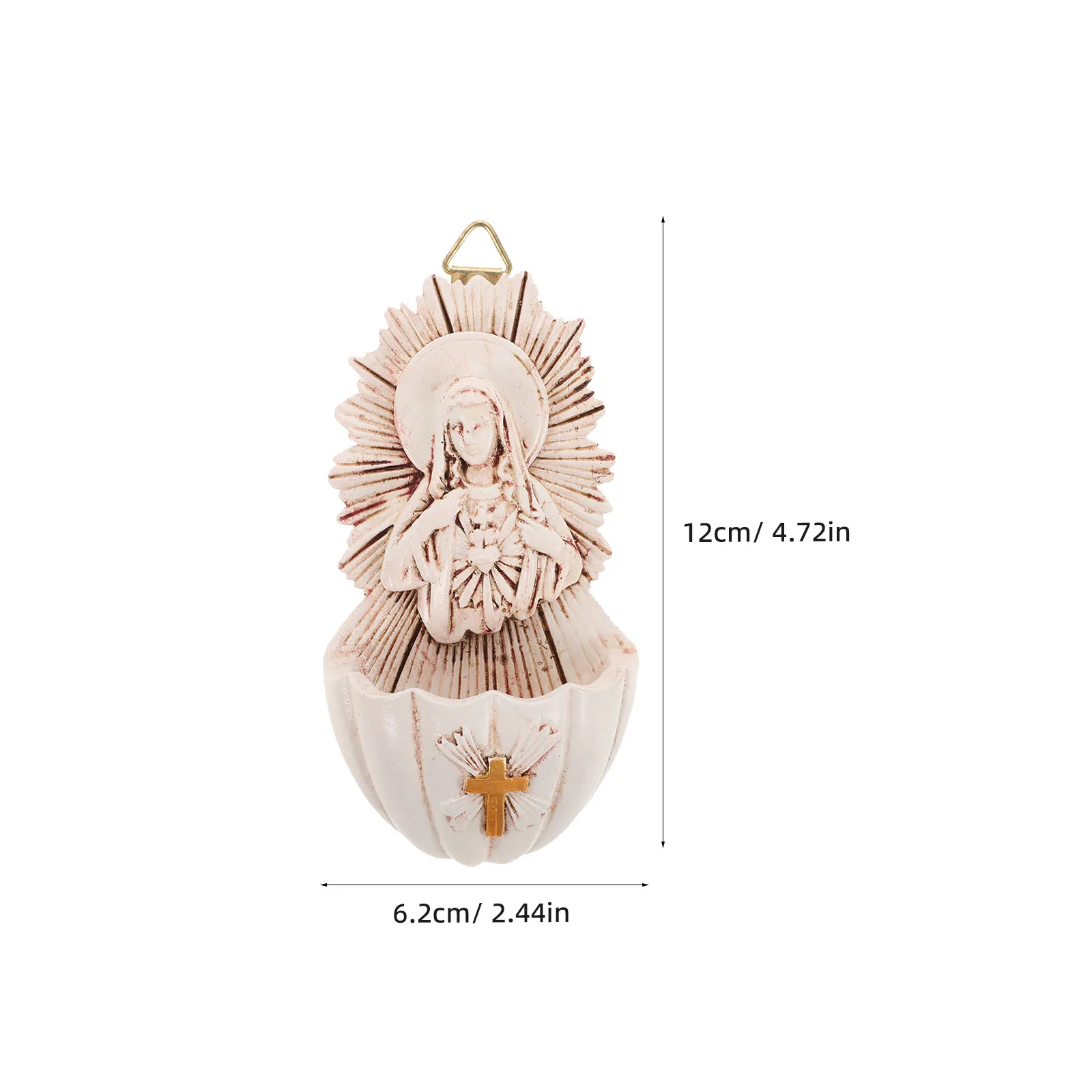 4Pcs Wall Mounted Sacred Heart Holy Water Font Catholic Fountain for Home Altar Entrance First Communion Easter Church