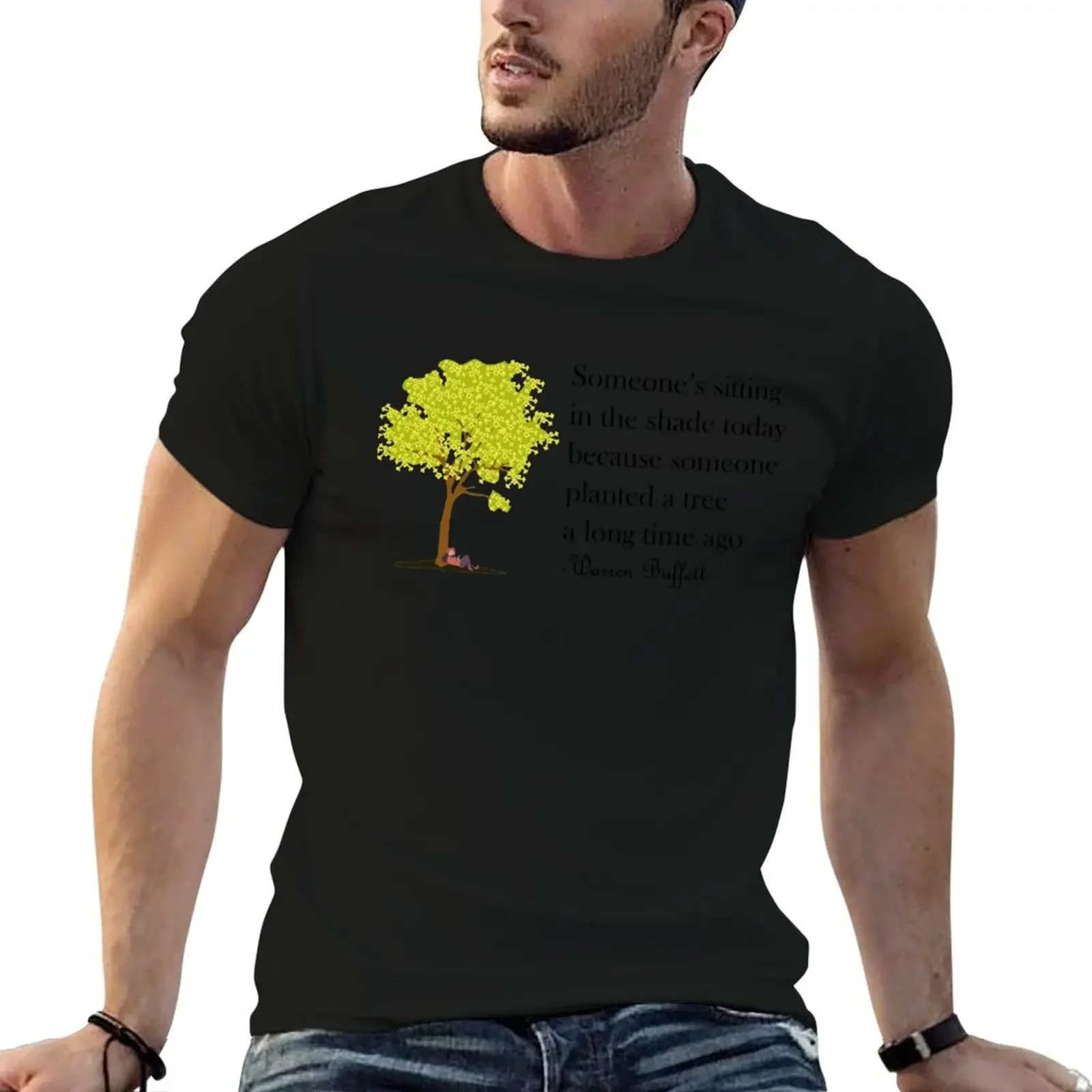 

Someone is Sitting in the Shade Today Warren Buffett Quotes T-Shirt heavyweights aesthetic clothes designer t shirt men