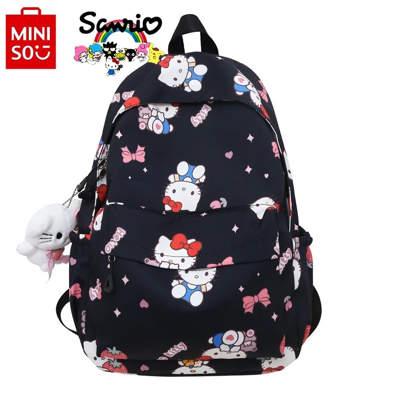 Miniso Hello Kitty New Women\'s Backpack Fashionable High Quality Student Backpack Cartoon Large Capacity Storage Backpack