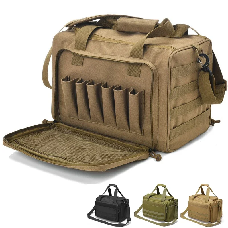 Tactical Range Storage Bags Hunting Gun Bag Molle Outdoor CS Airsoft Bags Pistol Tool Shoulder Pack Sniper Case