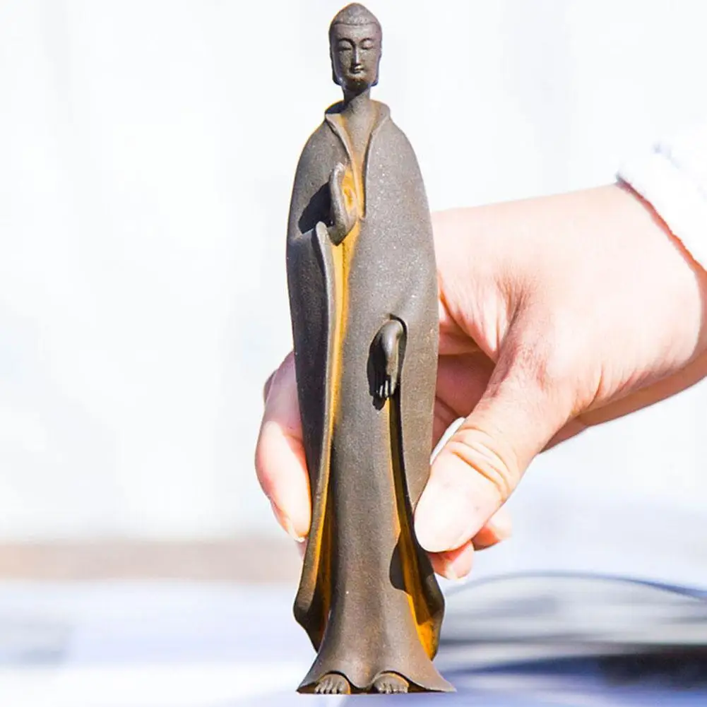 تماثيل الرهبان البوذية الصغيرة حديقة بوذا زن تمثال التبتية بوذا التماثيل حديقة زخرفة التأمل بوذا النحت #5