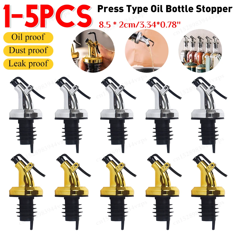 1-15pcs Multifunctional Oil Vinegar Bottle Stopper Leak-proof Oil and Vinegar Dispenser Pour Spouts Ergonomic Suitable for Most