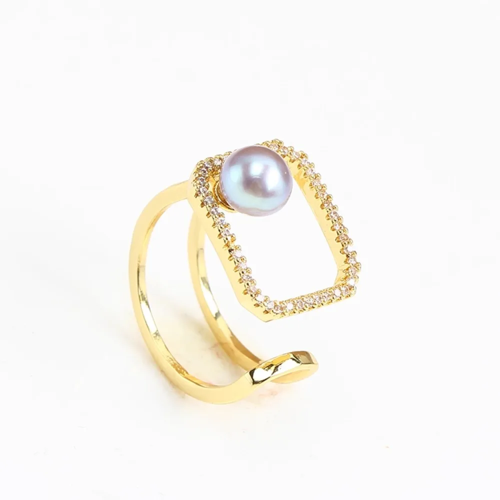 5pcs Adjustable Gold Plated Pearl Ring Settings Findings & Accessories-for Jewelry Making Bulk Wholesale Craft Supplies 6-7mm