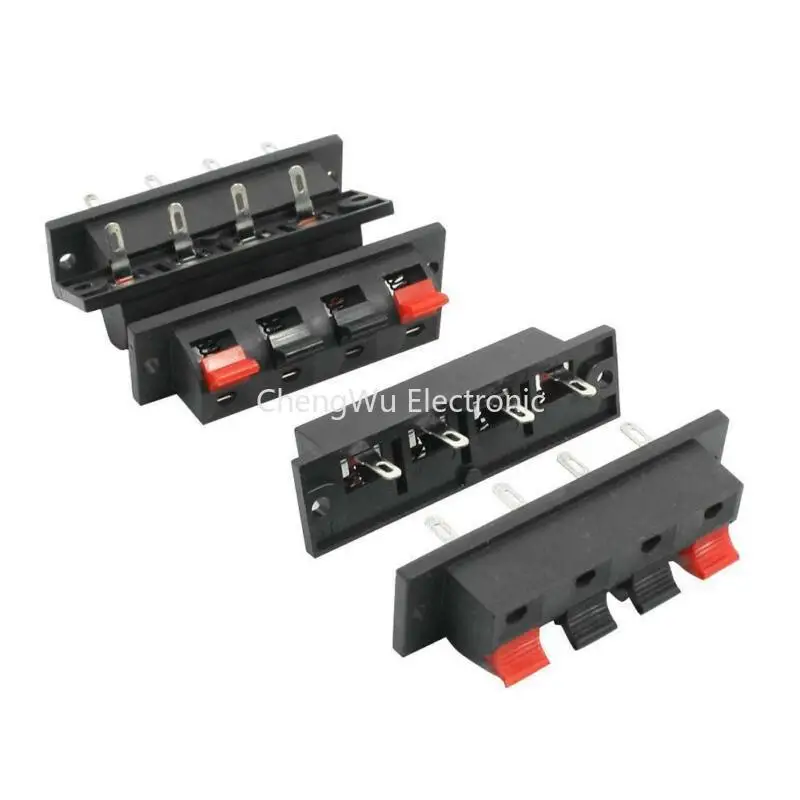 4pcs 4 Positions Connector Terminal Push in Jack Spring Load Design Audio Speaker Terminals Panel Connector